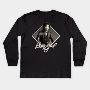 Billy Joel // Singer Country Vintage // Kids Long Sleeve T-Shirt